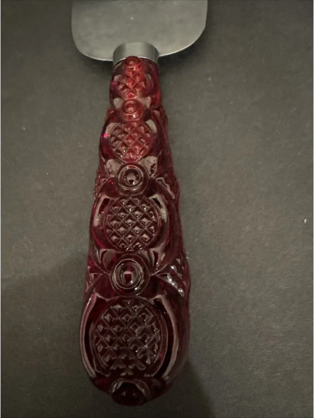 Vintage Avon 1876 Cape Cod Ruby Red Pie Cake Server Regent Sheffield Stainless